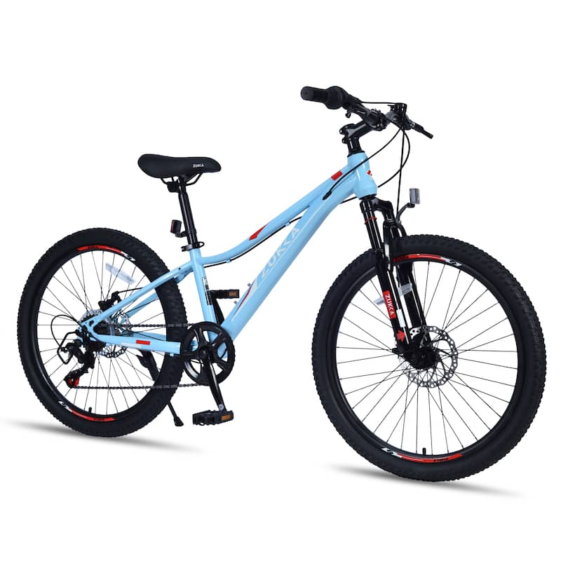 Mountain Bike For Girls And Boys Mountain 24 Inch Shimano 6-Speed Bike - Blue