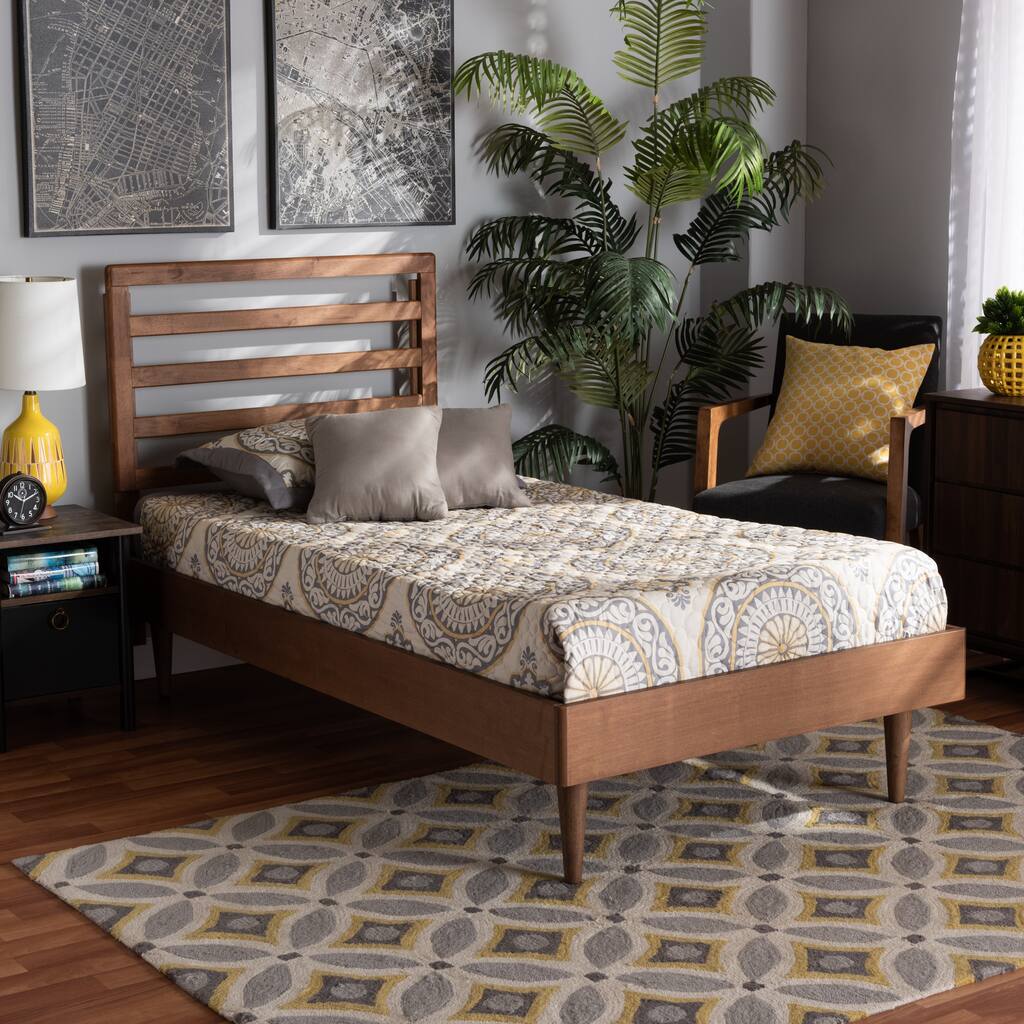 Ryo Mid-Century Modern Transitional Wood Twin Size Platform Bed