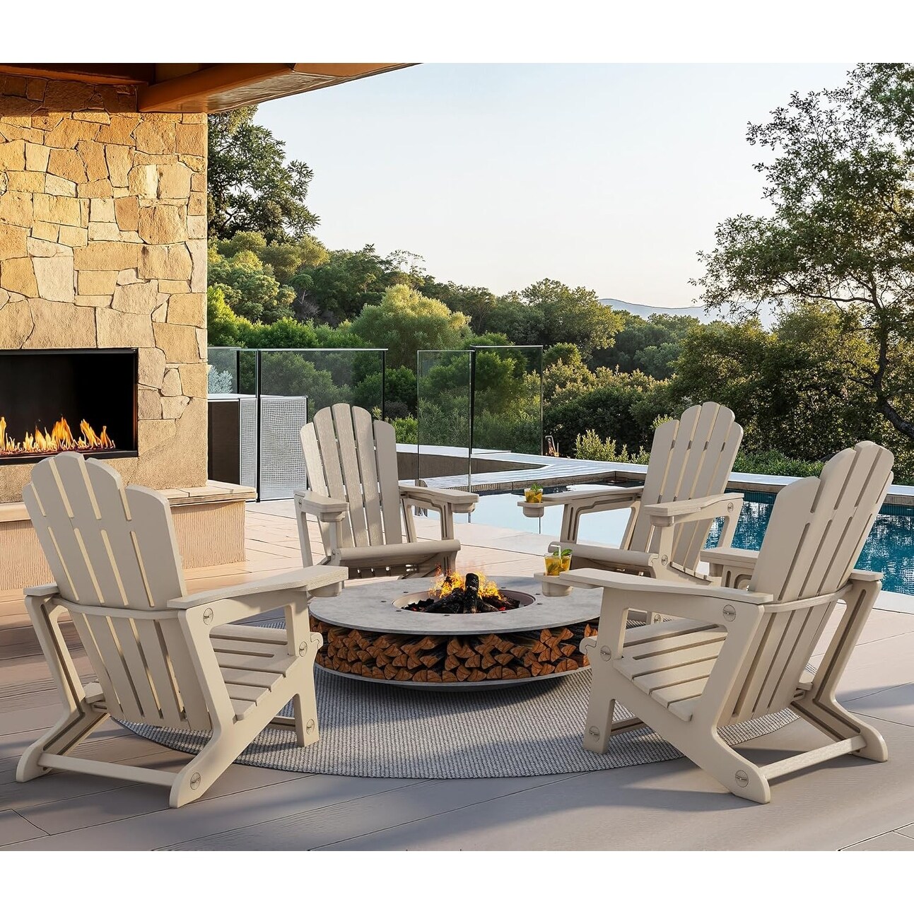 PURPLE LEAF All-Weather HDPE Adirondack Chair - Oversized Seat