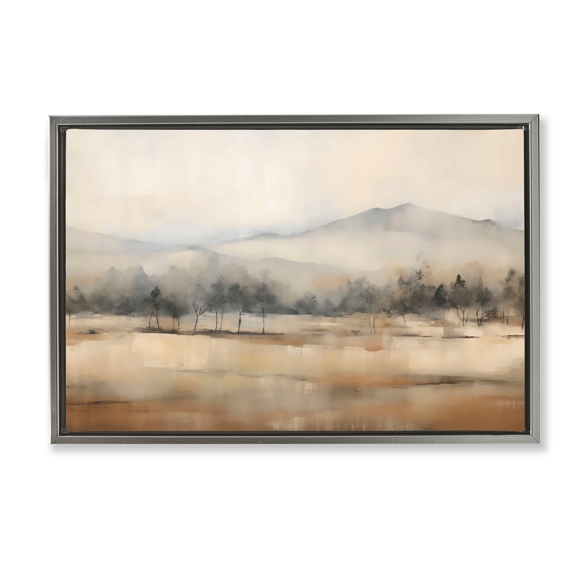 Stupell Distant Tree Covered Mountain Framed Floater Canvas Wall Art Design By Creative Studio