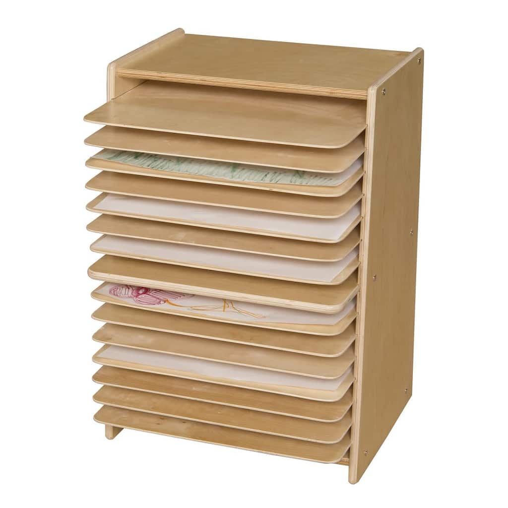 Contender Mobile Drying and Storage Rack, Sturdy Birch Wood Storage Cabinet - 20"