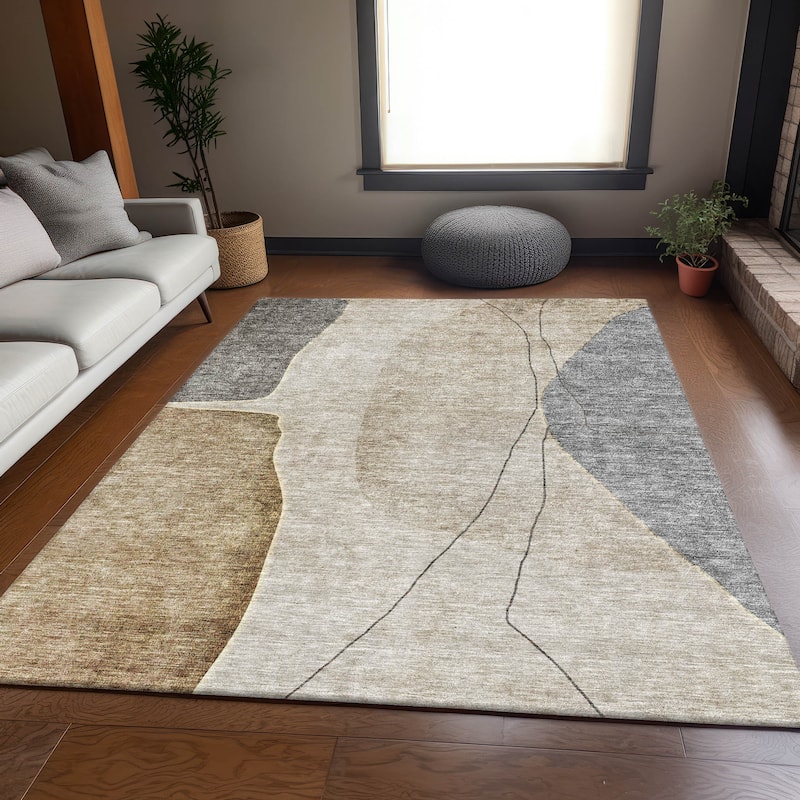 Premium Washable Super Soft Contemporary Mayfield Rug - Taupe - 10' x 14' - Rectangle