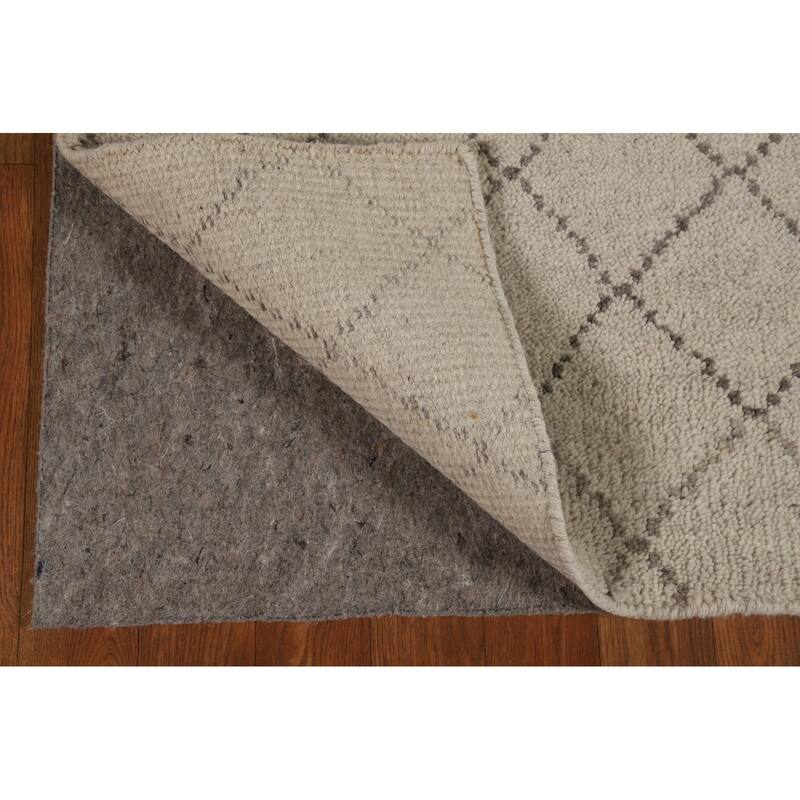 Trellis Moroccan Runner Rug Hand-Knotted Oriental Wool Carpet - 2'6" x 7'6"