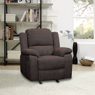 Contemporary Chenille Glider Motion Recliner with Tufted Design