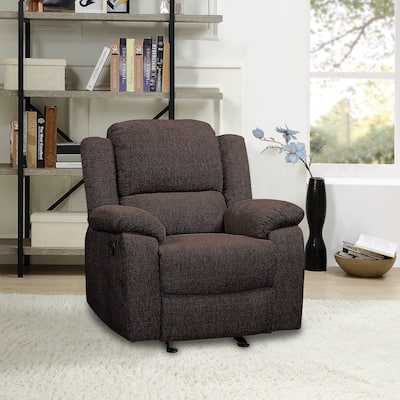 Motion Glider Metal Recliner, Webbed Construction Motion Reclining Sofa Chair with External Latch Pull Handle