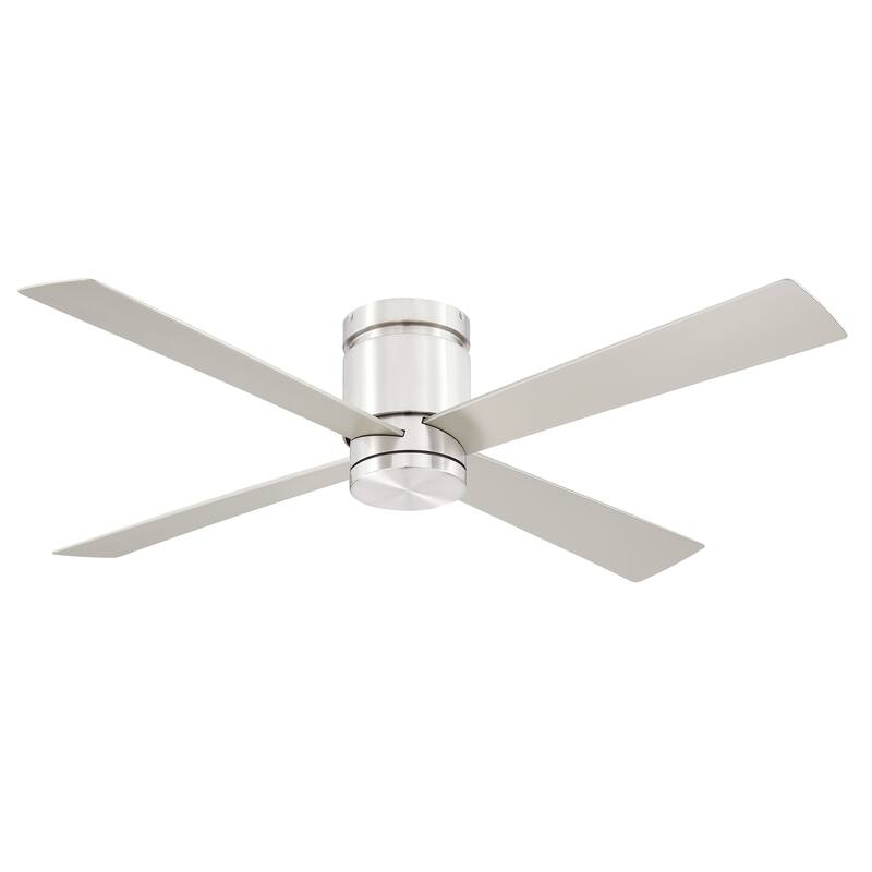 Fanimation Kwartet 52 inch Indoor/Outdoor Ceiling Fan with LED Light Kit and Remote - Brushed Nickel