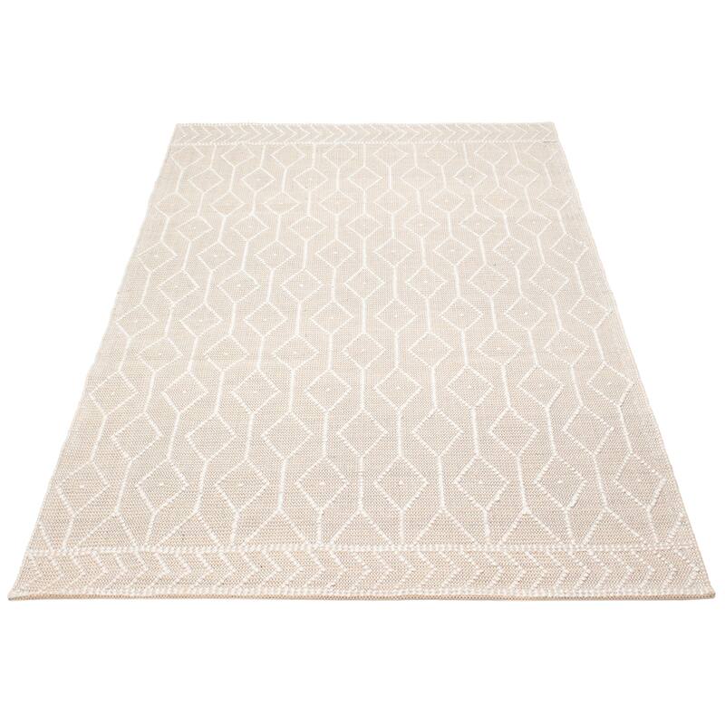 ECARPETGALLERY Braid weave Sienna Tan Wool Rug - 6'0 x 9'2