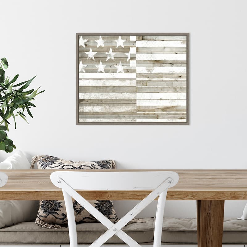 American Flag (Rustic) by Studio W Framed Canvas Art