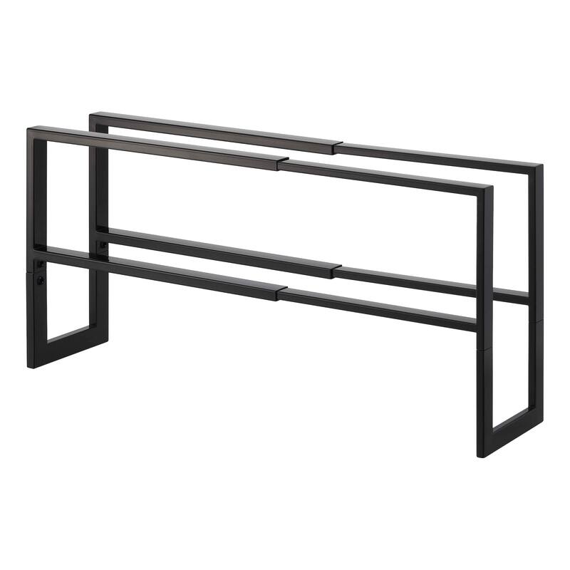 Yamazaki Home Expandable Shoe Rack - Two Sizes, Steel, Double, Holds 6 to 12 shoes, Expandable