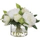 preview thumbnail 1 of 1, Uttermost 60198 Garden Peony 7-3/4" Tall Glass Polyester Faux Flora Clear