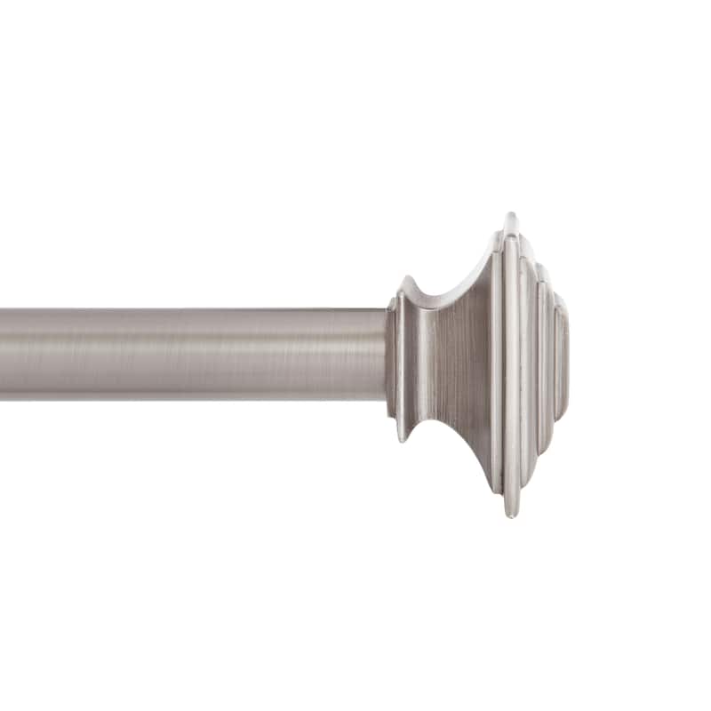 Kenney® Mission 1" Premium Decorative Window Curtain Rod, 120-170", Matte Black