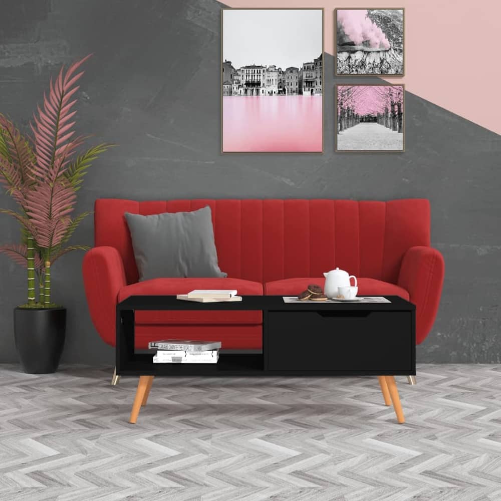 vidaXL Coffee Table End Table Living Room Accent Sofa Table Engineered Wood - 39.4" x 19.5" x 16.9"