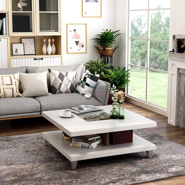 Overstock white coffee clearance table