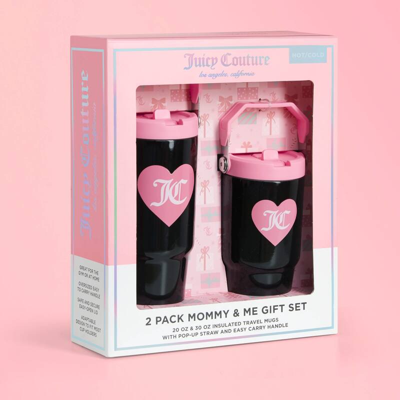 Juicy Couture Flip Flow Hydration Stainless Steel Screw Top Tumbler with Flip Straw 2-Pack