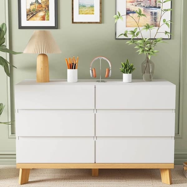 white dresser solid wood Terra carved scrollwork that adorns the faces of its drawers White Dresser for Bedroom, 6