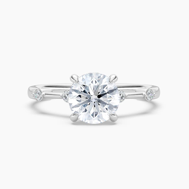 Auriya 14k Gold Petite Diamond Station Round Lab Grown Hidden Halo Engagement Ring 1.00 to 5.00 ct. tw.(F-G, VS) - 5 - 2.00 carats - White