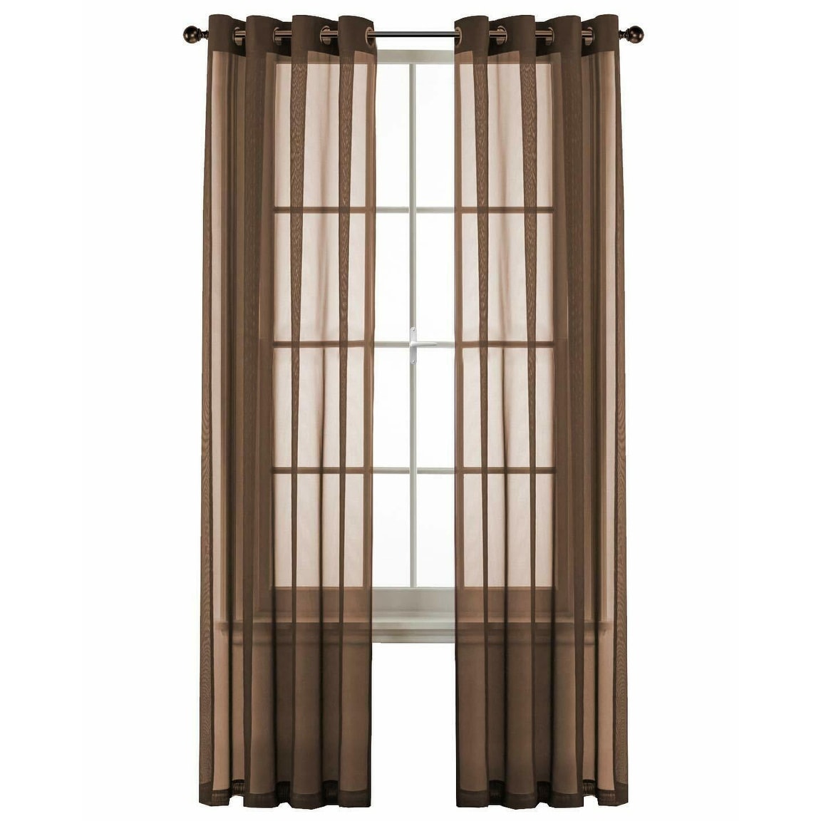 Kate Aurora Sheer Voile Grommet Top Window Curtains for Home Decor-image