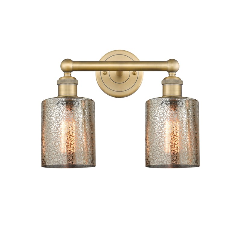 Innovations Lighting 616-2W-12-14 Cobbleskill Vanity Cobbleskill 2 - Brushed Brass / Mercury