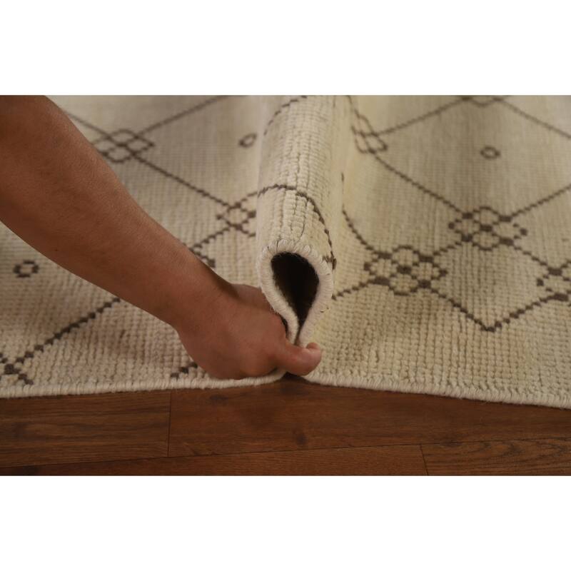 Geometric Moroccan Oriental Area Rug Bedroom Handmade Wool Carpet - 4'9"x 7'10"