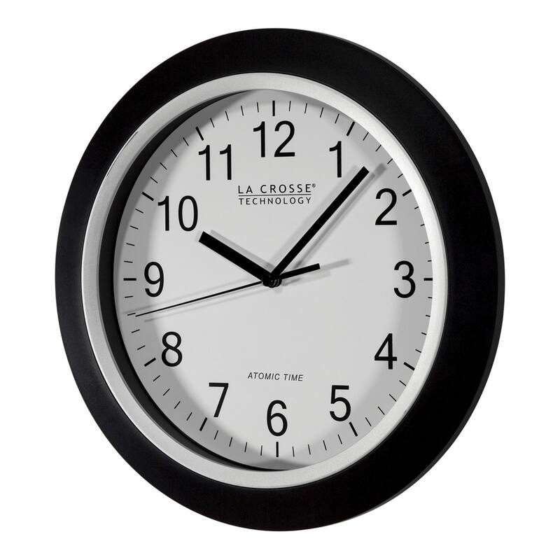 10" Black and Silver Atomic Analog Wall Clock