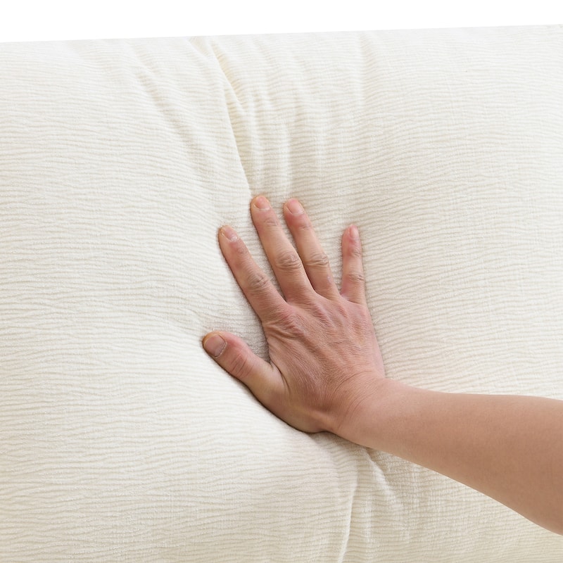 Modular U-Shaped Sectional Sofa with 2 Ottomans, Chenille Cloud Floor Couch, Fully Compressed Upholstered Sofa