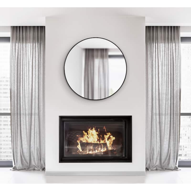 Kate and Laurel Zayda Metal Round Mirror