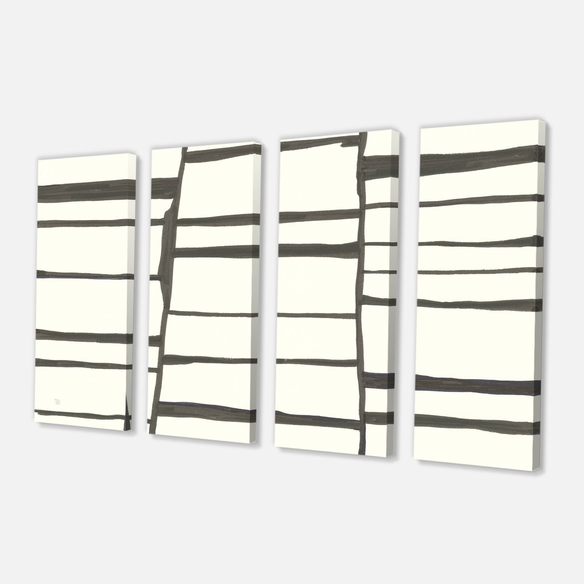 Designart "minimalist black and white I" Transitional Gallerywrapped