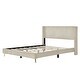 preview thumbnail 18 of 39, Queen Size Corduroy Platform Bed with Tufted Headboard and Metal Legs