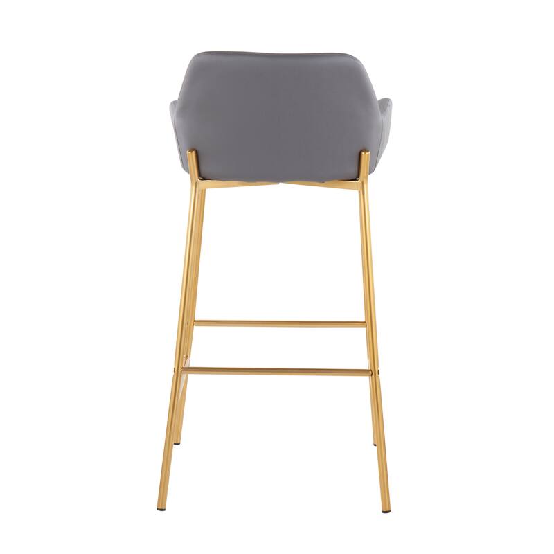 Silver Orchid Galotti Gold Fixed-Height Upholstered Bar Stool - Set of 2