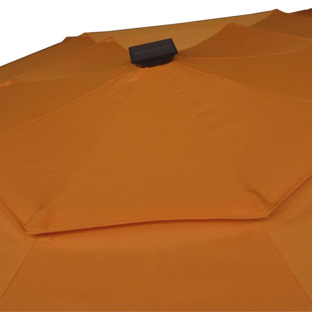 11FT Solar LED Lighted Patio Umbrella with 8 Ribs
