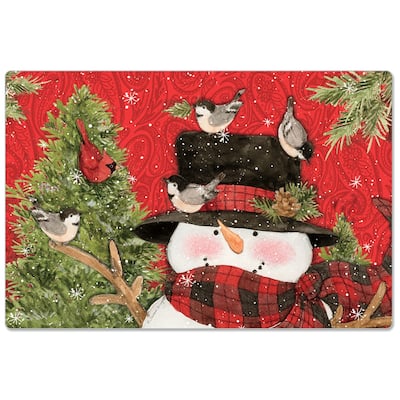 Decorative Anti-Fatigue Memory Foam Mats 30" x 20" - Paisley Snowman - 30" x 20"