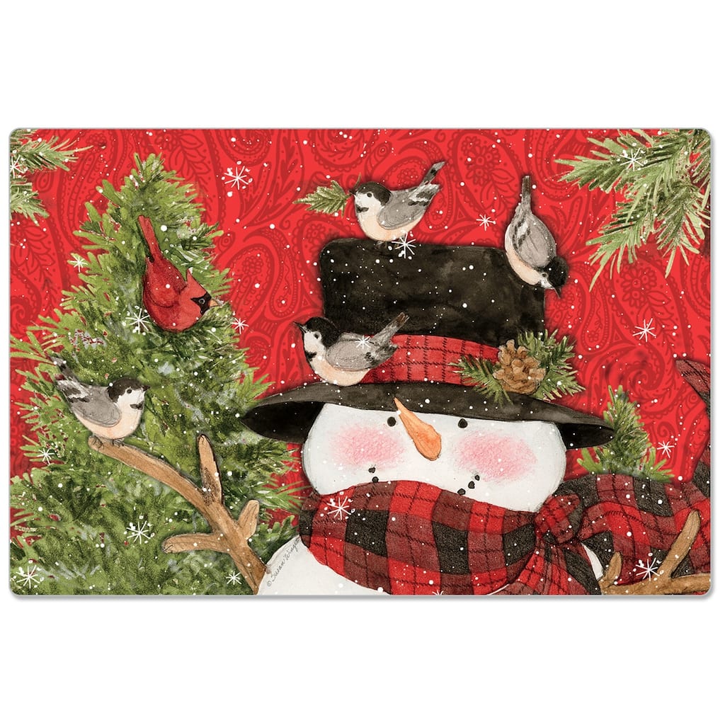Decorative Anti-Fatigue Memory Foam Mats 30" x 20" - Paisley Snowman - 30" x 20"