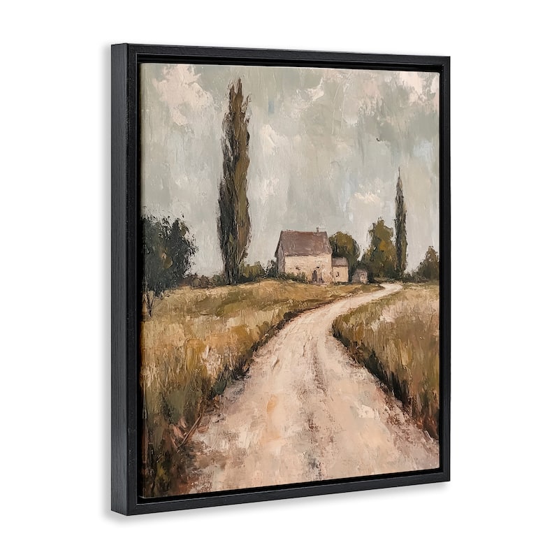 Stupell Painterly Quiet Country Framed Floater Canvas Wall Art Design By Petal Prints Design