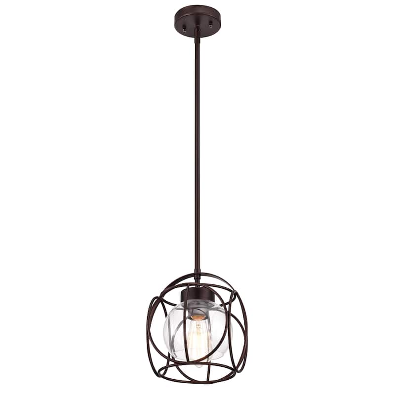 1-light Oil Rubbed Bronze Hanging Pendant