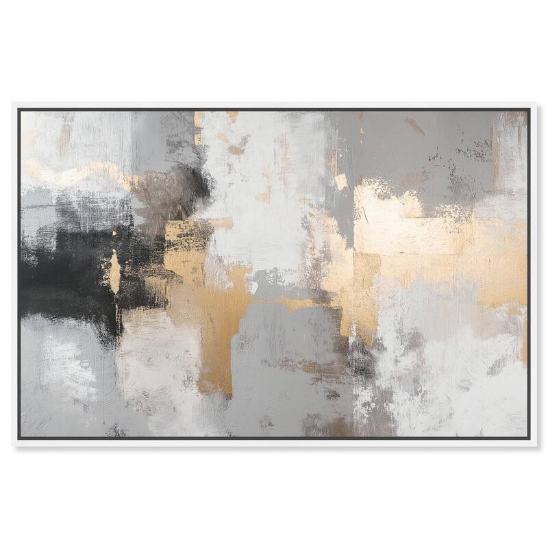 Gilded Gray II Canvas by Art Remedy - 24" x 16" - White