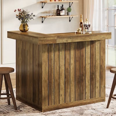 L-Shaped Home Bar Unit, 4-Tier Corner Liquor Bar Table