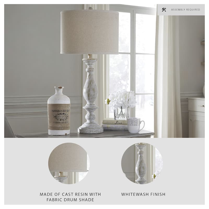 Bernadate Whitewash 33 Inch Table Lamps - Set of 2