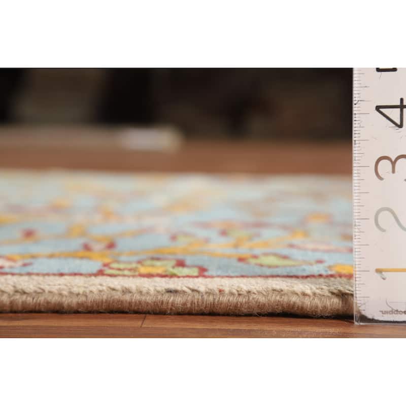 Hand Knotted Oriental 100% Wool Carpet Traditional All-Over Navy Blue & Blues Ziegler Area Rug - 5' 1'' X 3' 0''