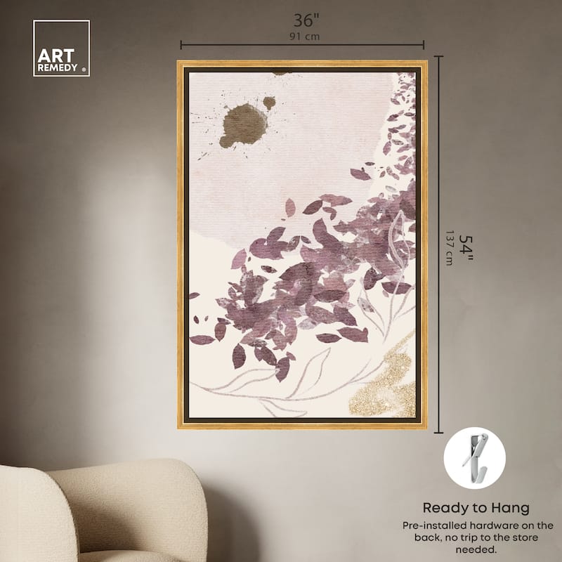 Art Remedy Golden Vineyards Framed Boho Abstract 1 Piece Canvas Wall Art