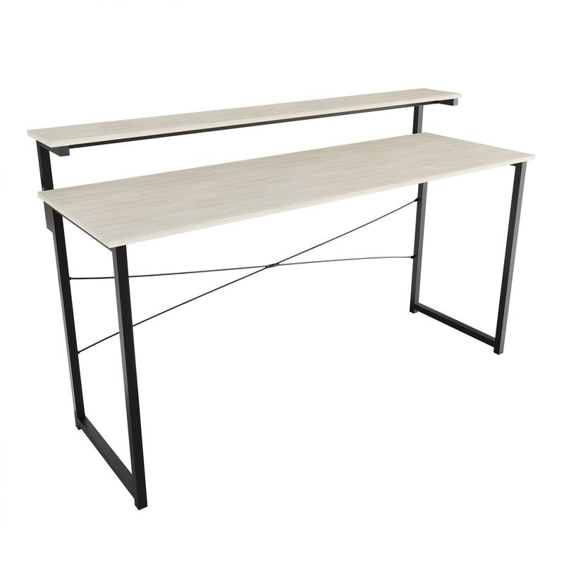 CraftPorch Minimalist 55-Inch Metal Computer Desk With Shelf