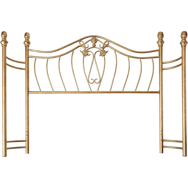 Halley Traditional Antique Brushed Gold Metalwork Headboard and Footboard