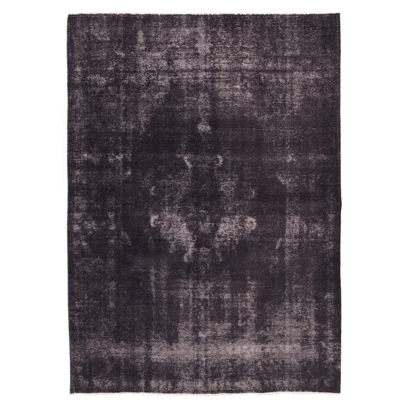 ECARPETGALLERY Hand-knotted Color Transition Black Wool Rug - 6'11 x 9'7