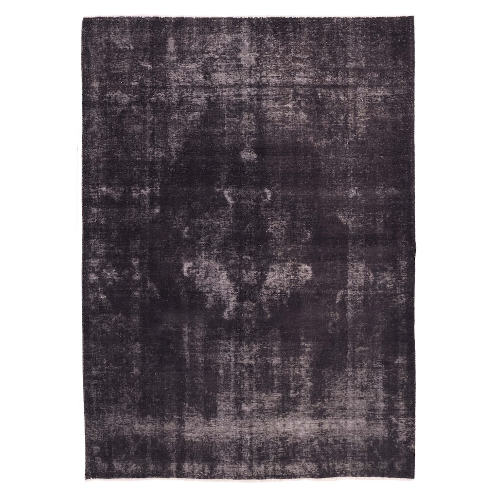 ECARPETGALLERY Hand-knotted Color Transition Black Wool Rug - 6'11 x 9'7