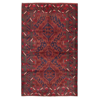 Teimani Red Rug 3'10" x 6'7" - 3'10 x 6'7