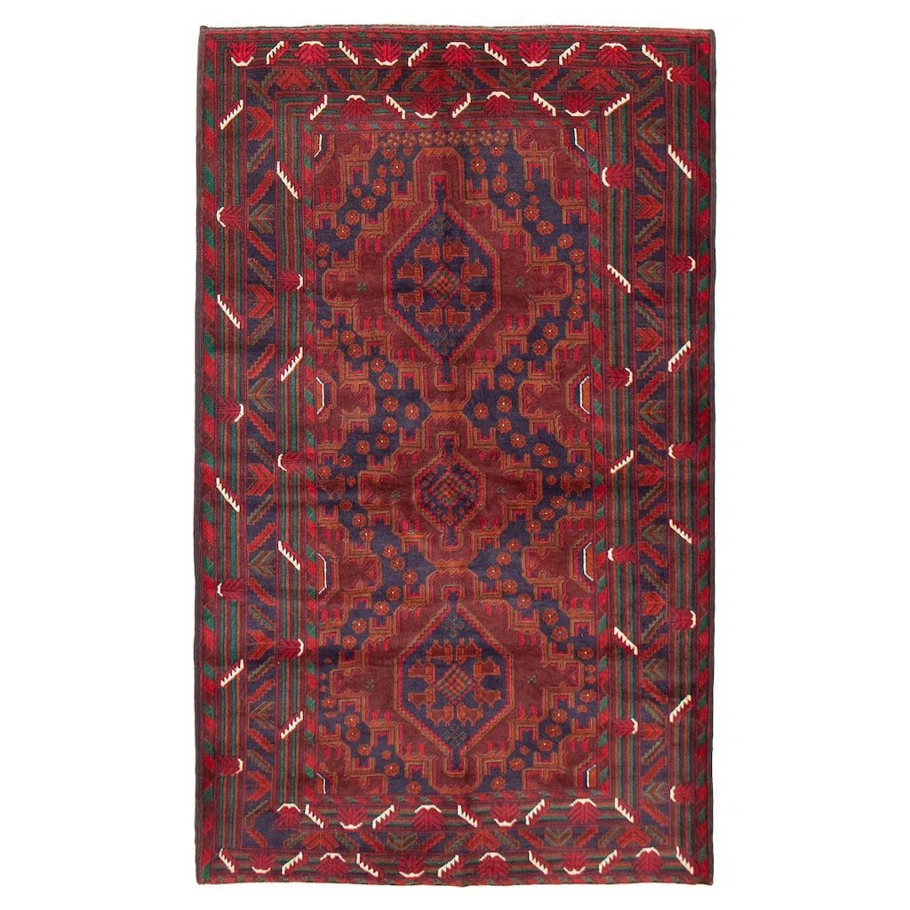 Teimani Red Rug 3'10" x 6'7" - 3'10 x 6'7