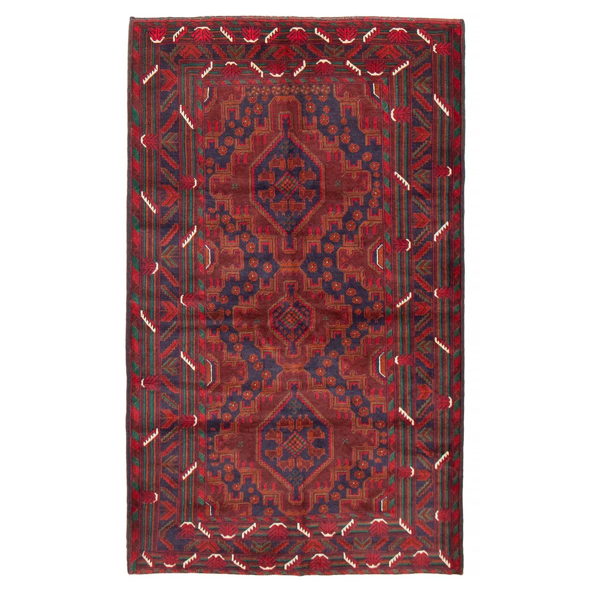 Teimani Red Rug 3'10" x 6'7" - 3'10 x 6'7