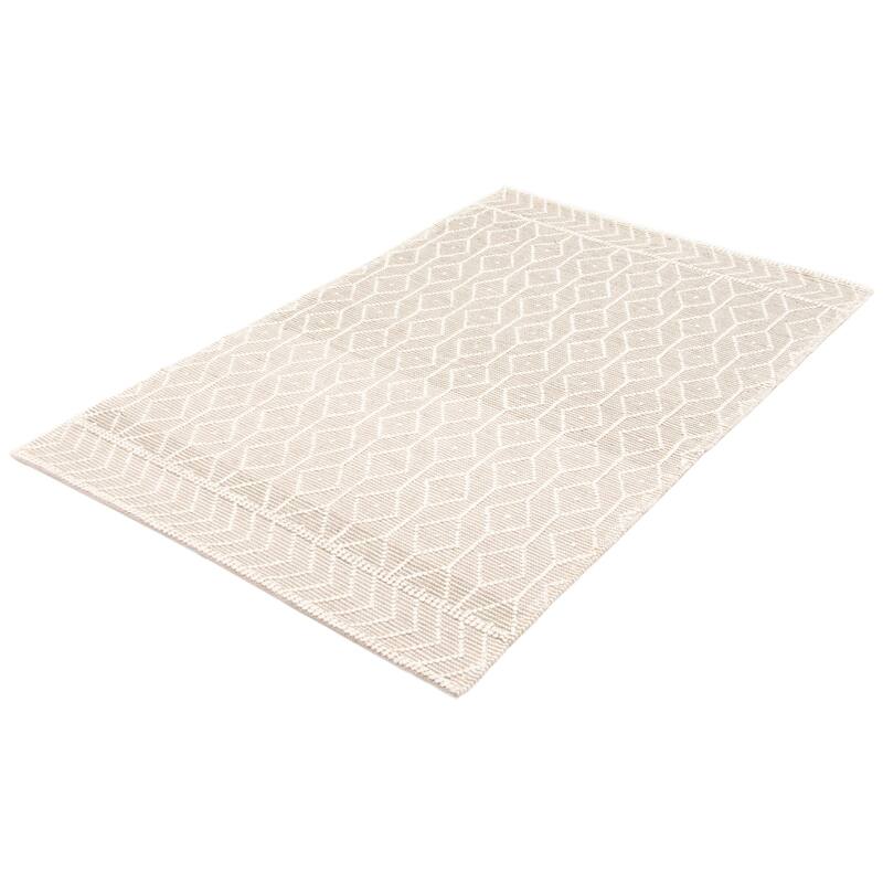 ECARPETGALLERY Braid weave Sienna Grey Wool Rug - 5'1 x 8'1