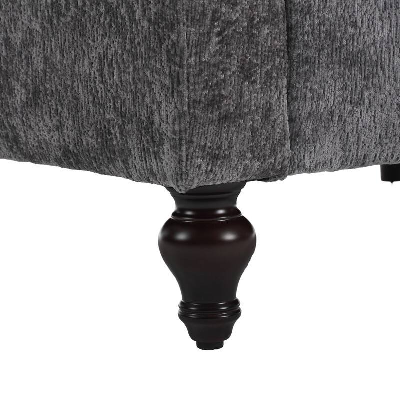 Modern Chenille Fabric Loveseat, 2-Seat Upholstered Sofa Couch