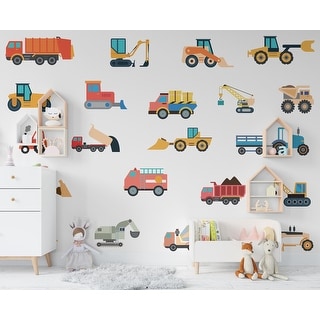 Truck Wall Decals - Construction Truck wall Nursery Decor