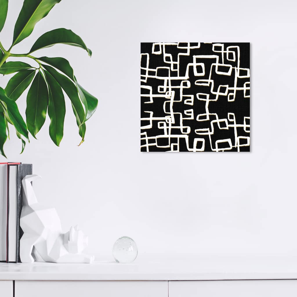 Wynwood Studio Canvas Abstract Geometry Noir Black and Modern & Contemporary Wall Art Canvas Print